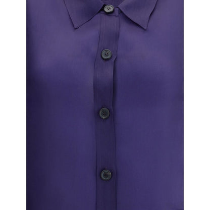 Khaite Purple Silk Dress Shirt