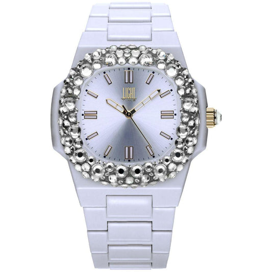 LIGHT TIME Mod. VELVET NAUTILUS - White Clear Strass WATCHES