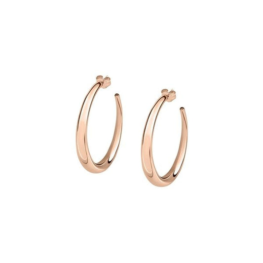 Elegant rose gold hoop earrings from LA PETITE STORY JEWELRY Mod. LPS01AQB15 collection, showcasing minimalist fashion design.