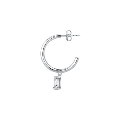 LA PETITE STORY JEWELRY Mod. LPS02AQM26 silver hoop earring with crystal charm