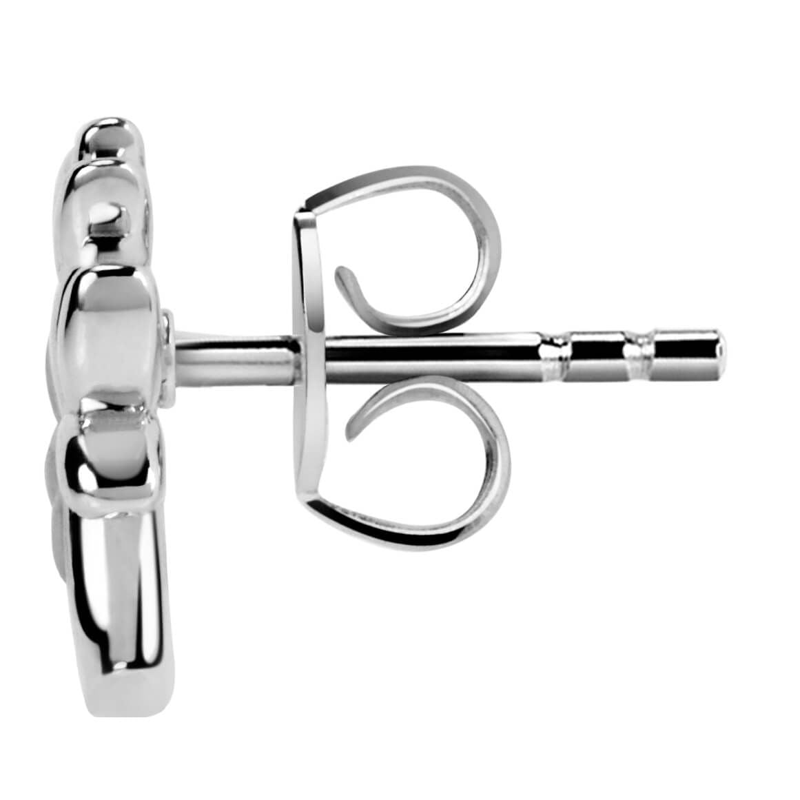 Side view of LA PETITE STORY JEWELRY Mod. LPS02ARQ09 earring in silver finish