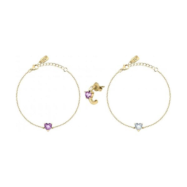 LA PETITE STORY JEWELRY Mod. LPS05ASD32 gold bracelets with heart charms, showcasing elegance and style.
