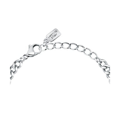 Elegant silver bracelet by LA PETITE STORY JEWELRY Mod. LPS05ASD38 with chain design and branded tag.