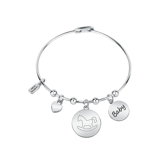 LA PETITE STORY JEWELRY Mod. LPS05ASF29 silver bracelet with heart, horse, and "Baby" charms