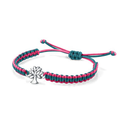 LA PETITE STORY JEWELRY Mod. LPS05ASF61 pink and blue braided bracelet with tree charm
