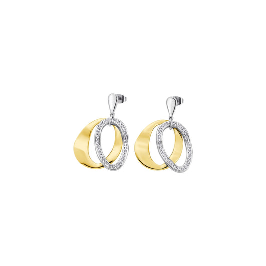Elegant earrings from LOTUS JEWELS JEWELRY Mod. LS1672-4/2 featuring gold and silver loops.