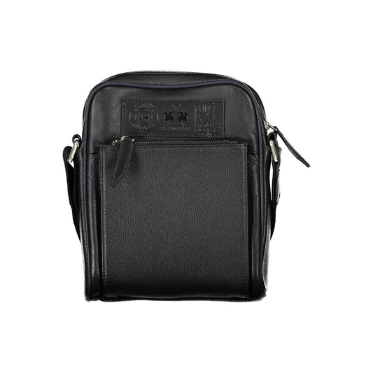 La Martina Black Leather Shoulder Bag