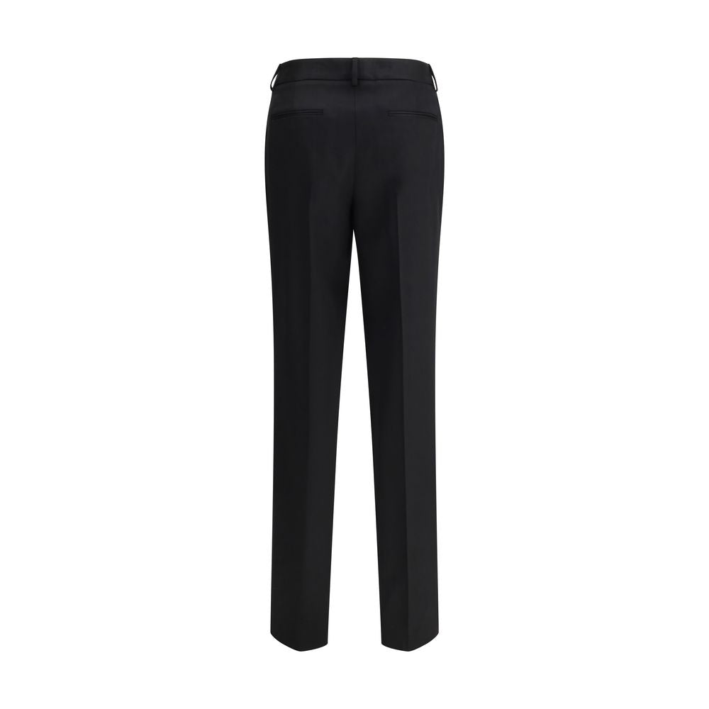 Back view of Lardini Black Wool Dress Pants with welt pockets and a straight silhouette, ideal for a refined seasonal look.