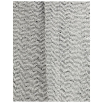 Close-up of herringbone pattern on Lardini Gray Fleece Wool Coat fabric, showcasing elegant design and texture.