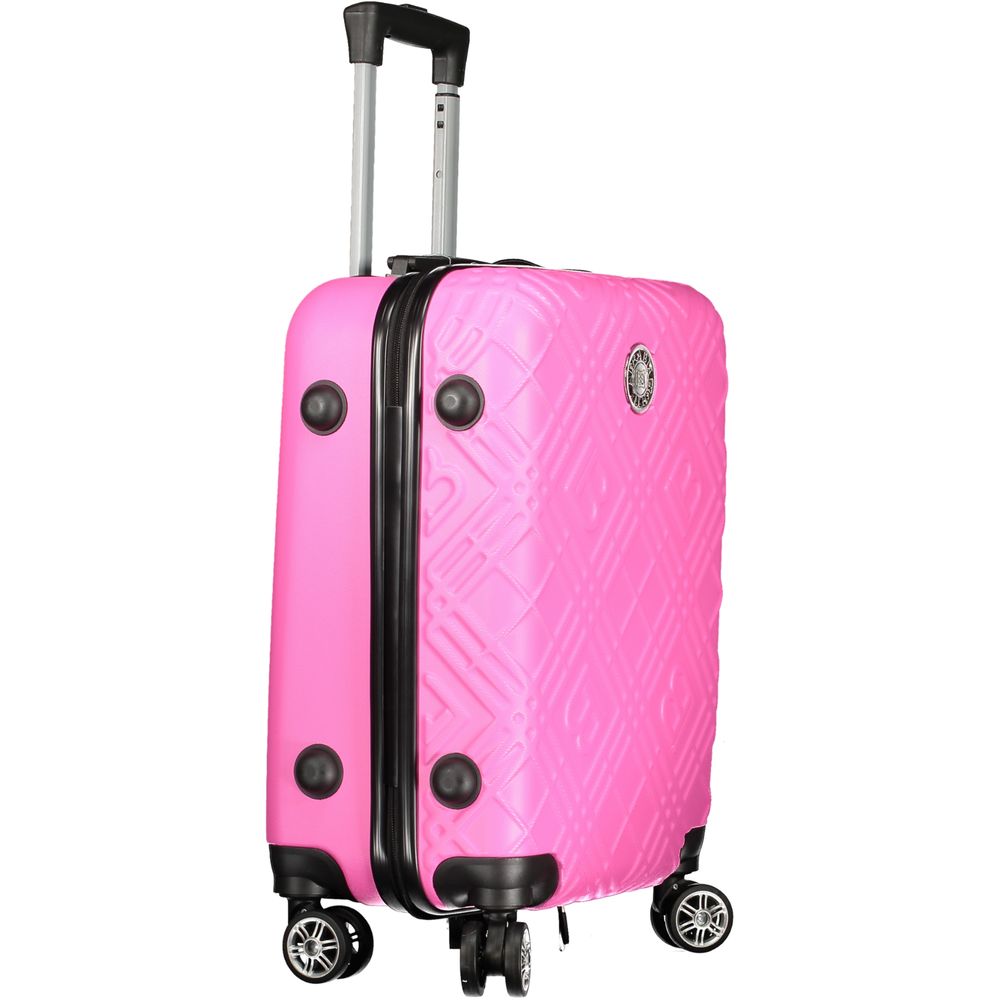 Laura Biagiotti Rosa Poliuretano Women's Travel Bag with wheels and retractable handle