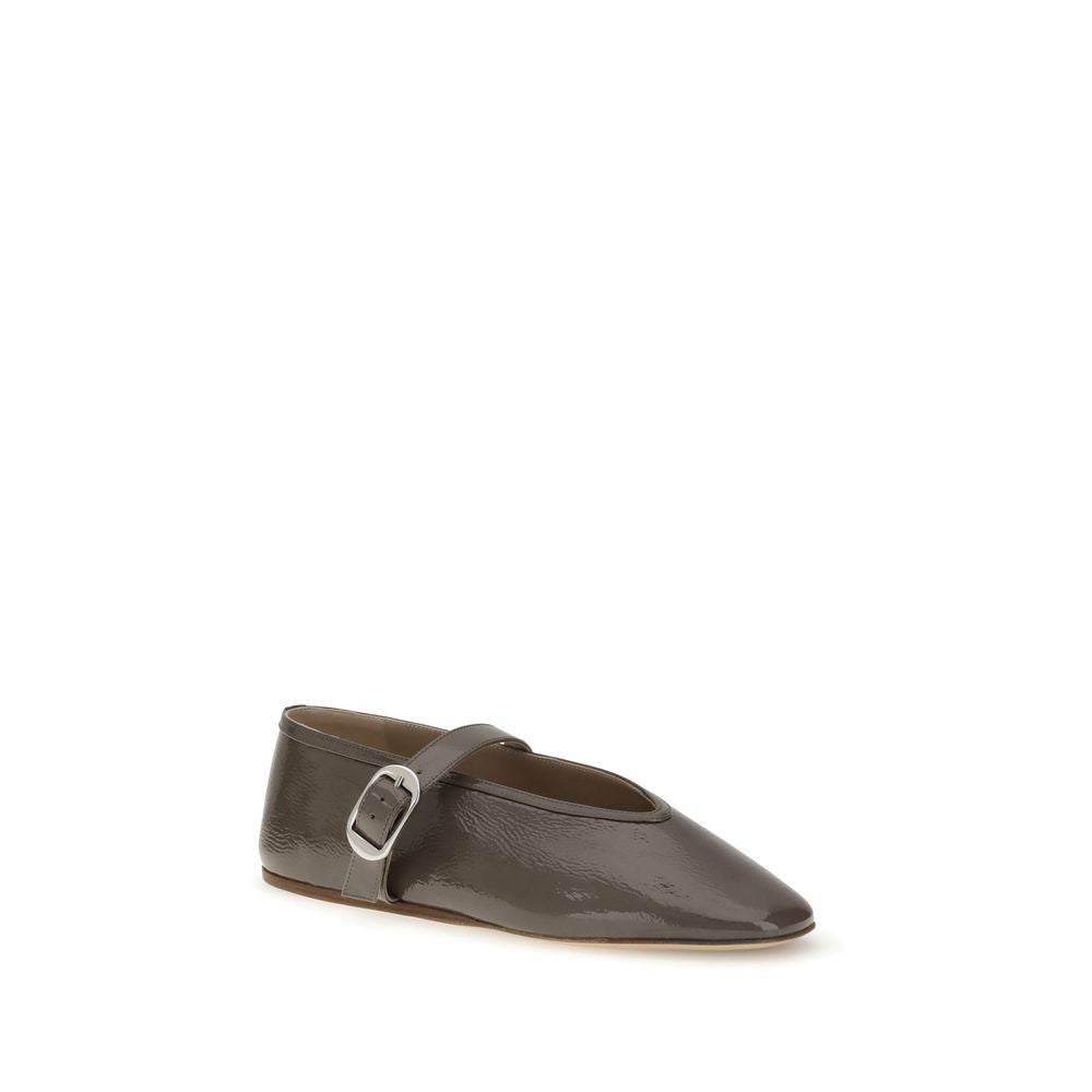 Le Monde Béryl Brown Calf Leather Bos Taurus Ballet Flats
