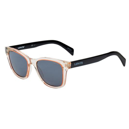 Levi's Yellow Resin Sunglasses with grey lenses, unisex design, 53/17/145 mm size, offering 100% UV protection, stylish and durable.