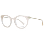Liebeskind Beige Unisex Glasses Frame in acetate with full-rim style, round shape, demo lenses, and size 49-20-140.