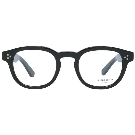 Liebeskind Black Plastic Frames with clip-on feature, women's style, measures 46/22/135 mm, black plastic material.