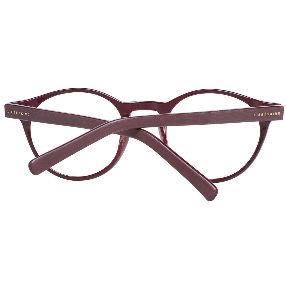 Liebeskind Red Plastic Frames with clip-on feature, unisex design, 49/22/135 mm dimensions, shown in red plastic material.