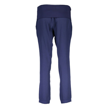 Liu Jo Blu Poliestere Donna Pantalone Tuta, back view of chic blue polyester pants for women