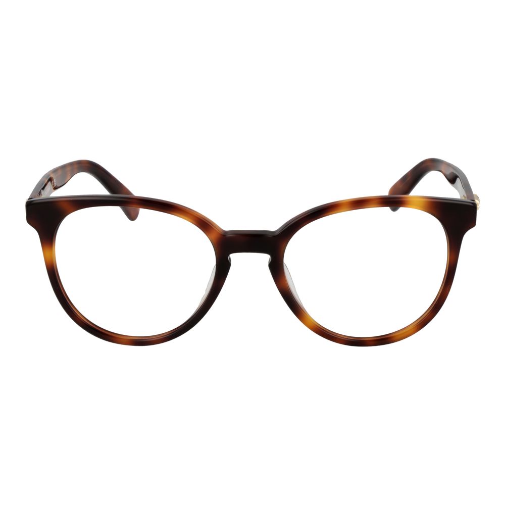 Longchamp Brown Women Glasses Frame, butterfly style, full-rim acetate with demo lenses, size 53-15-140, includes branded case.