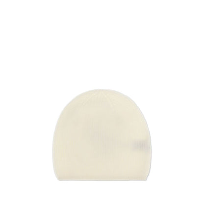Loulou De Saison Cream Cashmere Beanie with ribbed texture for warmth and style