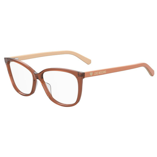 Love Moschino Red Acetate Frames MOL546-2LF in brick color, 55/14/140mm, women's glasses.
