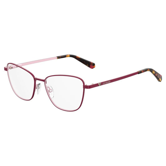 Love Moschino Red Metal Frames with cherry color and metal material, style MOL552-8CQ, size 52/16/140 mm for women.