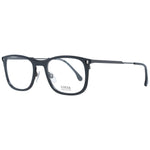 Lozza Black Men Glasses Frame, metal & plastic full-rim square design with demo lenses, size 54, frame width 144, temples length 145