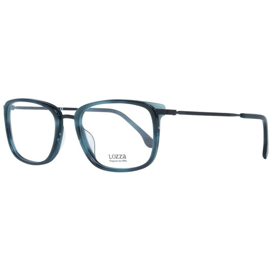 Lozza Turquoise Men Glasses Frame with rectangle full-rim and plastic material.