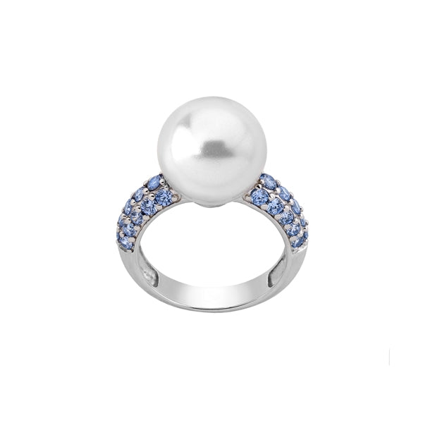 MAJORICA JEWELRY Mod. 15598.01.2.917.010.1 pearl ring with blue gemstones
