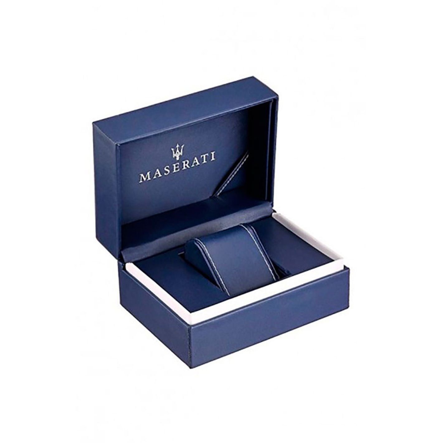 MASERATI Mod. POTENZA wristwatch packaging box in blue, showcasing luxury design and quality assurance.