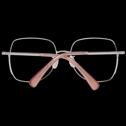 MAX MARA MOD. MM5020-D 55028 lady eyeglasses with silver frame and pink temples, rear view.