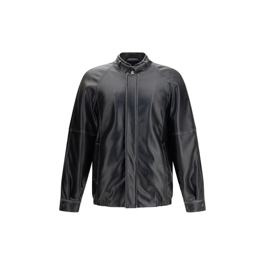MM6 Black Polyester Bomber MM6