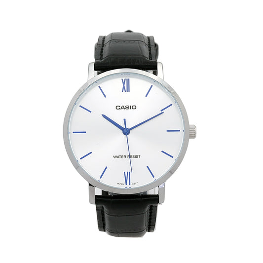 CASIO COLLECTION Mod. MINIMAL. LEATHER - BLACK WATCHES