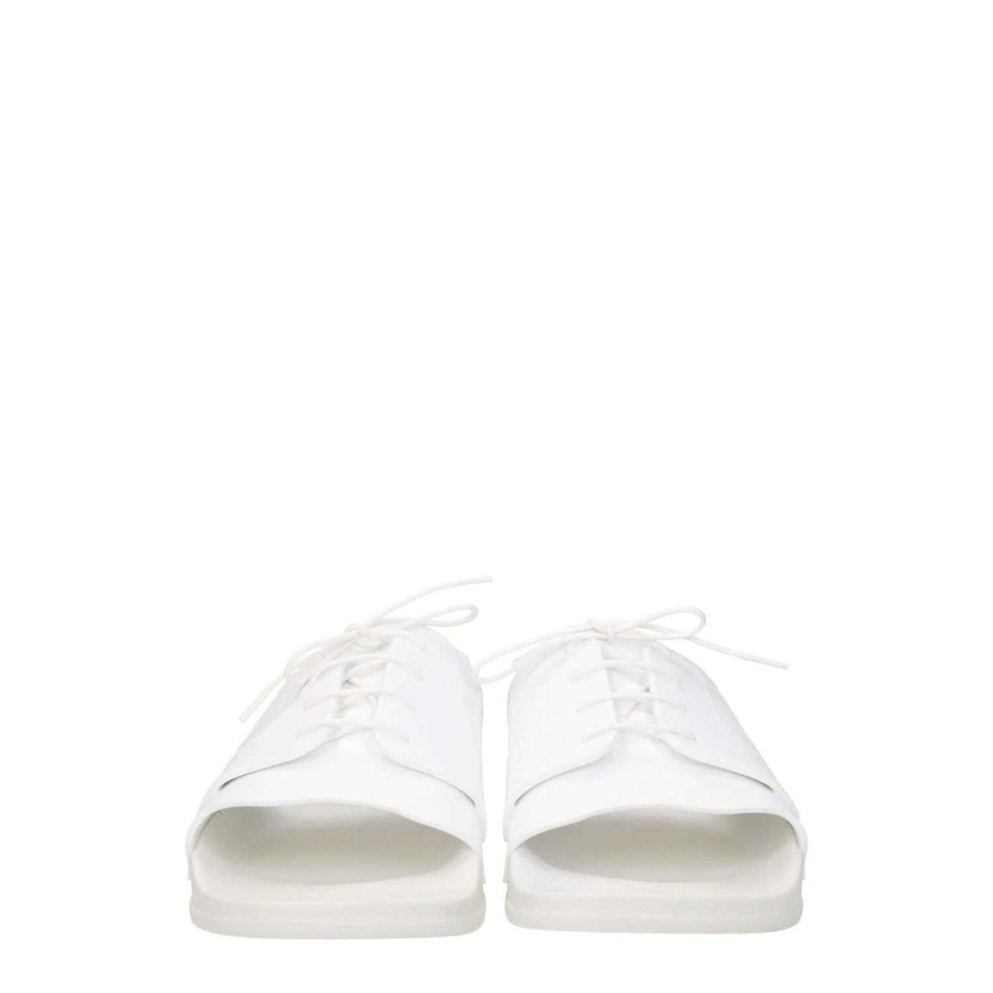 Maison Margiela White Cotton Slippers with open toe and front detail, featuring a low flat rubber sole, style S57WX0080P5411H0518.