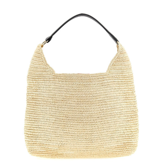 Maison Michel Beige Raffia Shoulder Bag