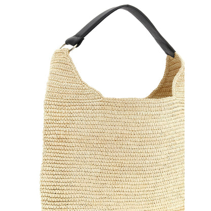 Maison Michel Beige Raffia Shoulder Bag