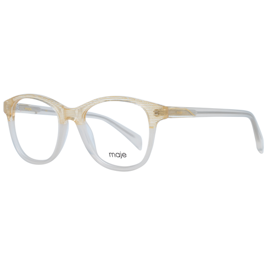 Maje Beige Acetate Glasses (Frames) with full-rim trapezium style, multicolor frame, and demo lenses for women.