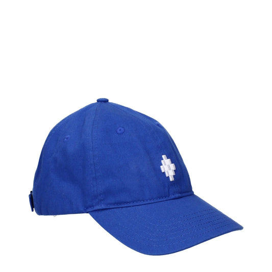 Marcelo Burlon Blue Cotton Cap (Baseball Hat) with front logo, MPN CMLB016FAB0014501, code F84955, blue color.