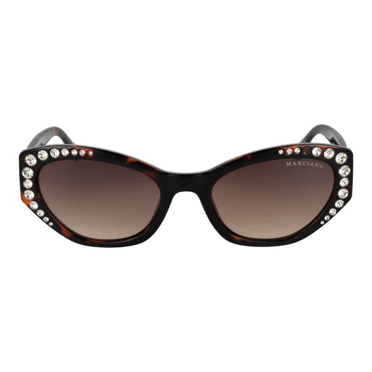 Marciano by Guess Brown Women Sunglass, cat eye style with plastic gradient lenses, full-rim frame, includes branded case.