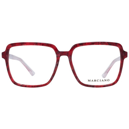 Marciano by Guess Burgundy Plastic Glasses (Frames) for women with full-rim square style and 54-15-140 size, includes branded case.