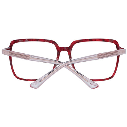 Marciano by Guess Burgundy Plastic Glasses (Frames) with full-rim square style and demo lenses, includes branded case for women.