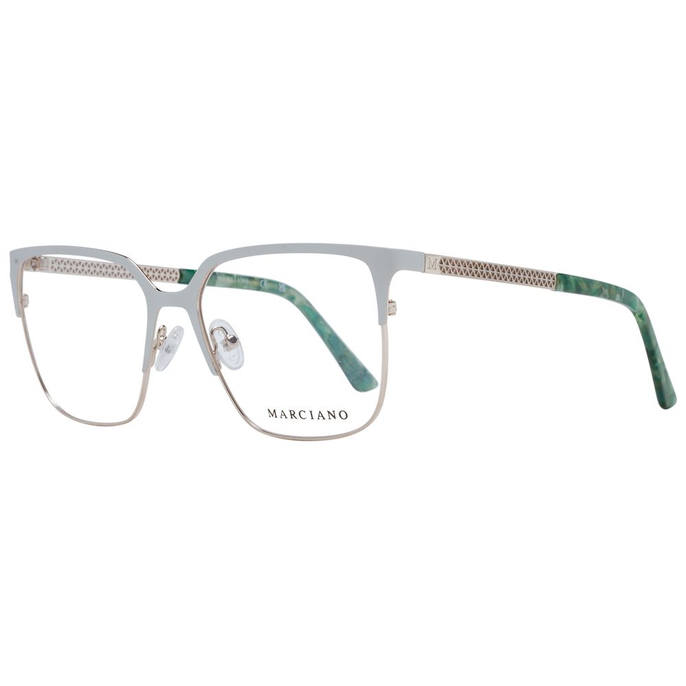 Marciano by Guess Cream Women Glasses Frame with metal full-rim, square style, and demo lenses.