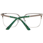 Marciano by Guess Cream Women Glasses Frame with green temples, full-rim square style, metal frame, demo lenses, includes branded case.