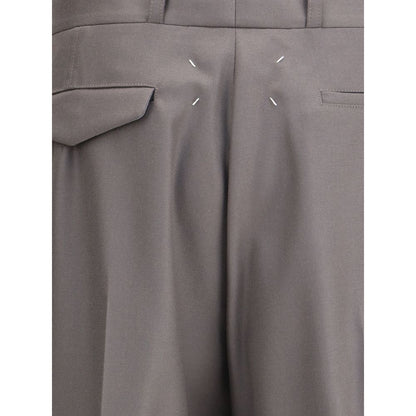 Margiela Green Fleece Wool Dress Pants