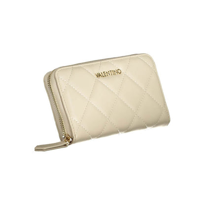 Mario Valentino Beige Polyethylene Wallet with zip closure and logo