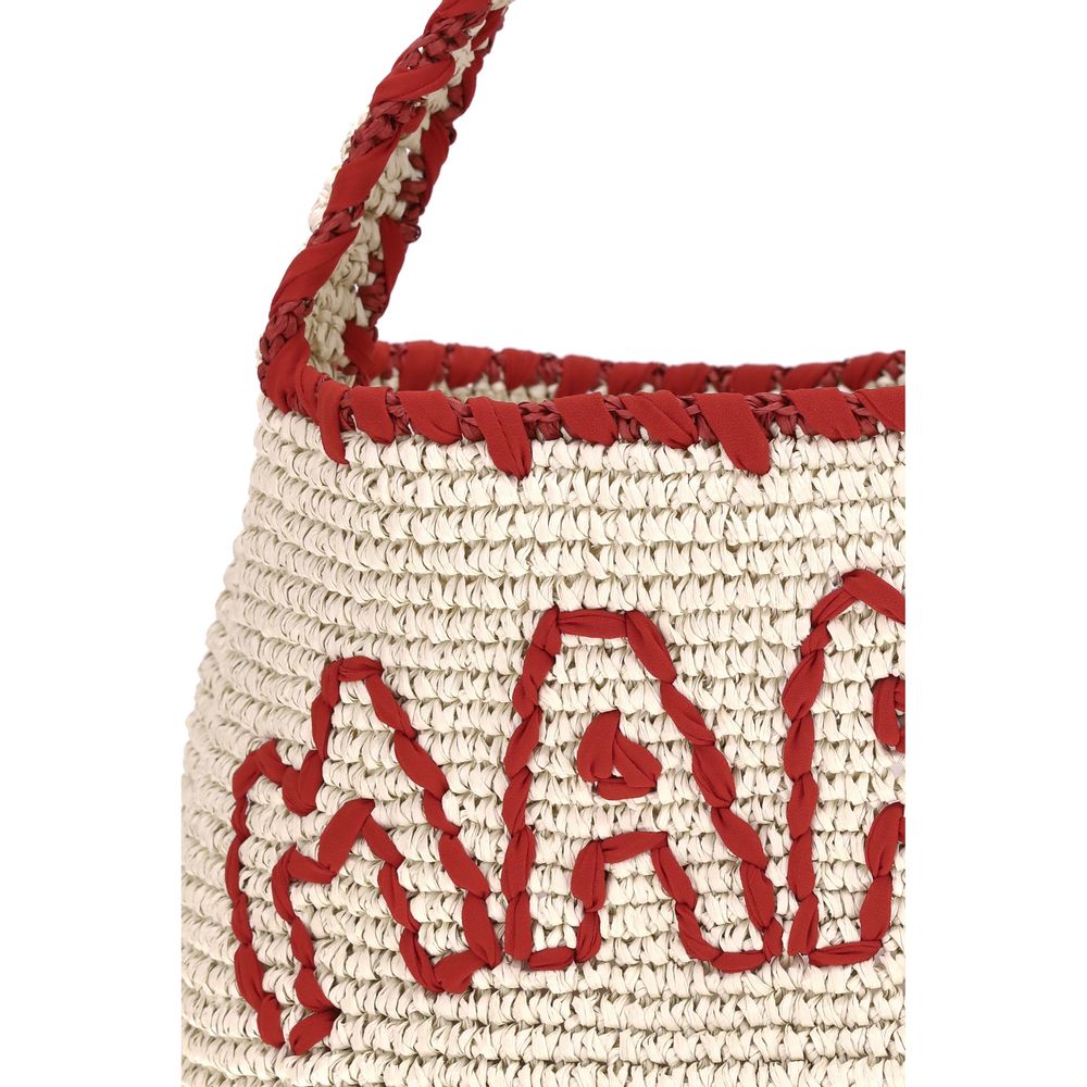 Marni Beige Raffia Shoulder Bag