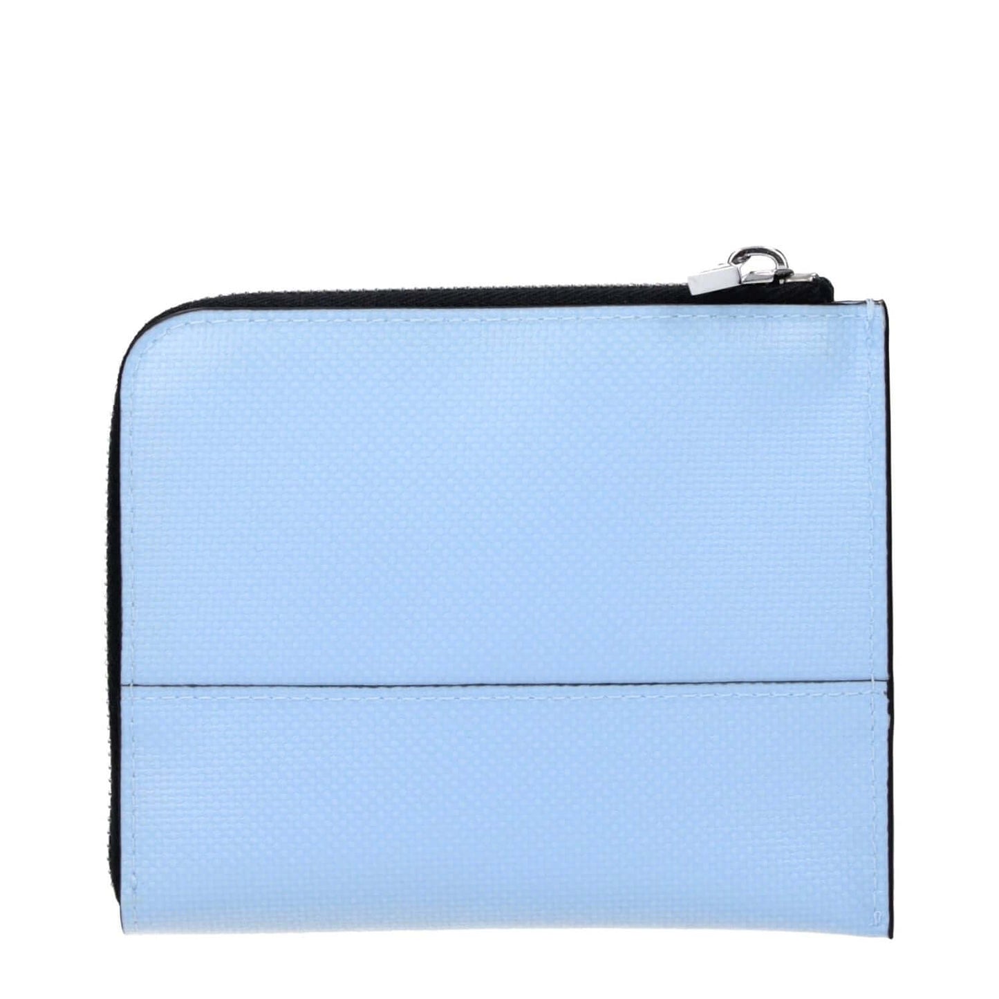 Marni Blue Polyethylene Wallet with silver accents, featuring front logo detail, measuring 9.5x11.5 cm, coin purse design.