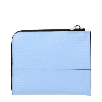 Marni Blue Polyethylene Wallet with silver accents, featuring front logo detail, measuring 9.5x11.5 cm, coin purse design.