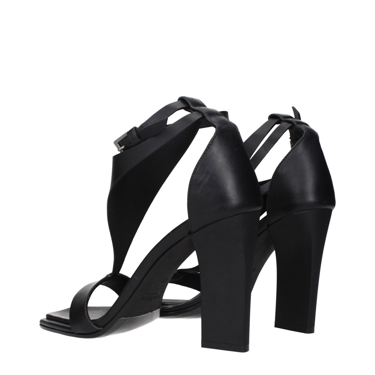 Max Mara Black Leather Stiletto Heel Sandals