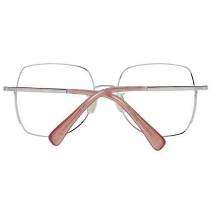 Back view of Max Mara Gold Metal Glasses (Frames) with full-rim, trapezium style, and demo lenses in gold metal frame.