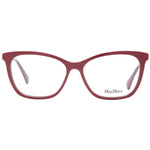 Max Mara Red Women Glasses Frame with full-rim plastic design and butterfly style. Includes branded case.
