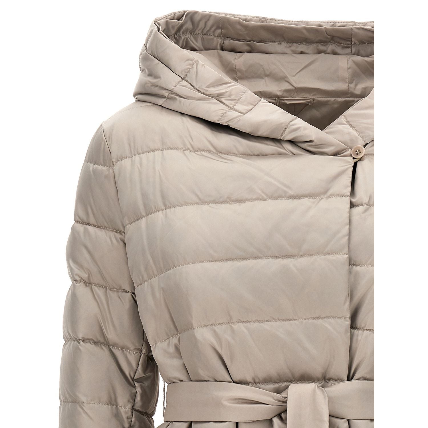 Max Mara White Polyamide Full-Length Jacket
